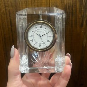 Waterford Crystal Glass 4" Tall Desk Clock.